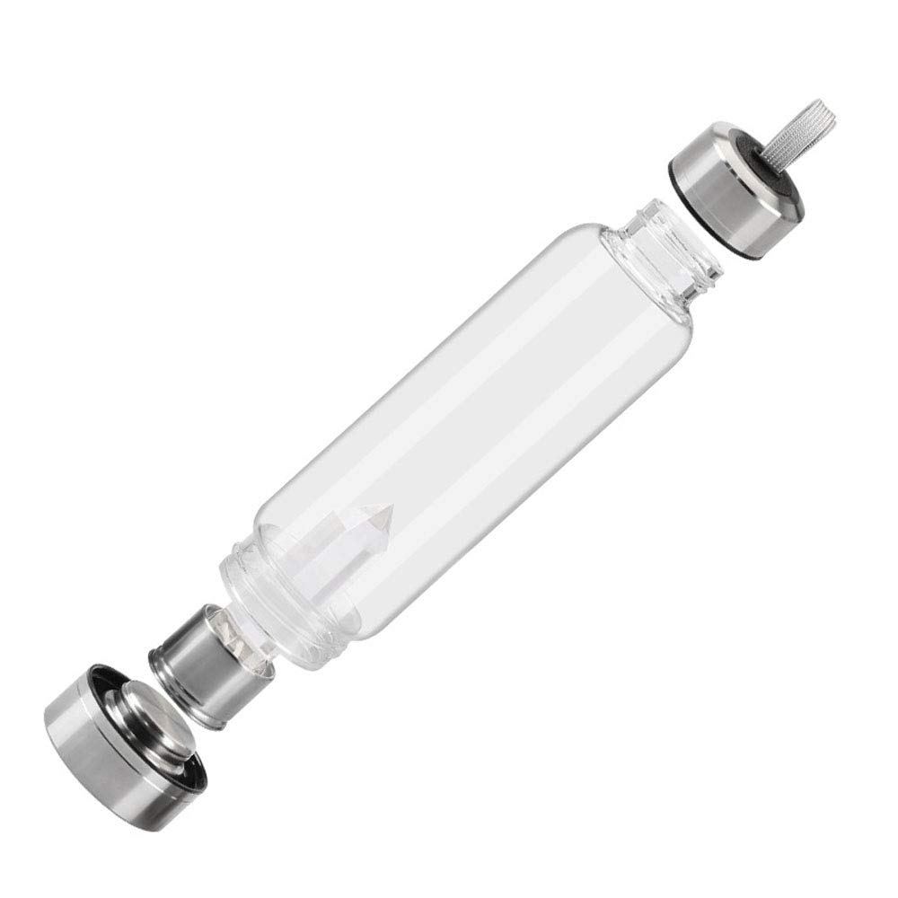 Gaone 550ml Crystal Water Bottle with Natural White Quartz Wand - Reusable, BPA-Free, Clear Quartz Infused Water Bottle for Energy, Hydration & Wellness - Perfect for Yoga, Meditation, Office & Home Use