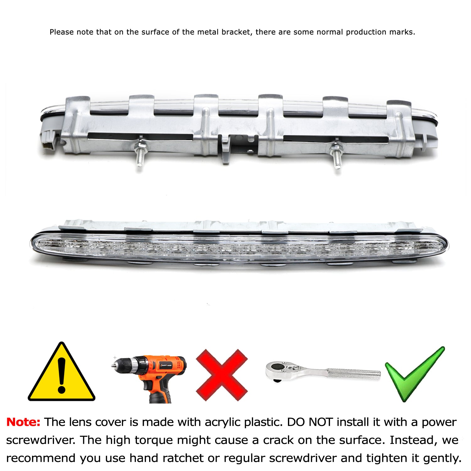 Euro Clear Lens Full LED Trunk Lid 3rd Brake Light for 2003-2009 Mercedes W209 CLK Class - High Visibility Safety Upgrade for Night Driving & Custom Car Styling