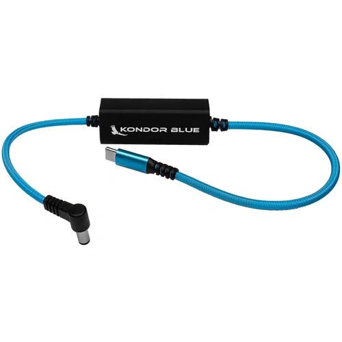 Kondor Blue DC to USB-C Power Delivery Cable - 16 Inch for Canon R5 C & Sony FX3 Cameras | Fast Charging Cable for Professional Videography & Photography