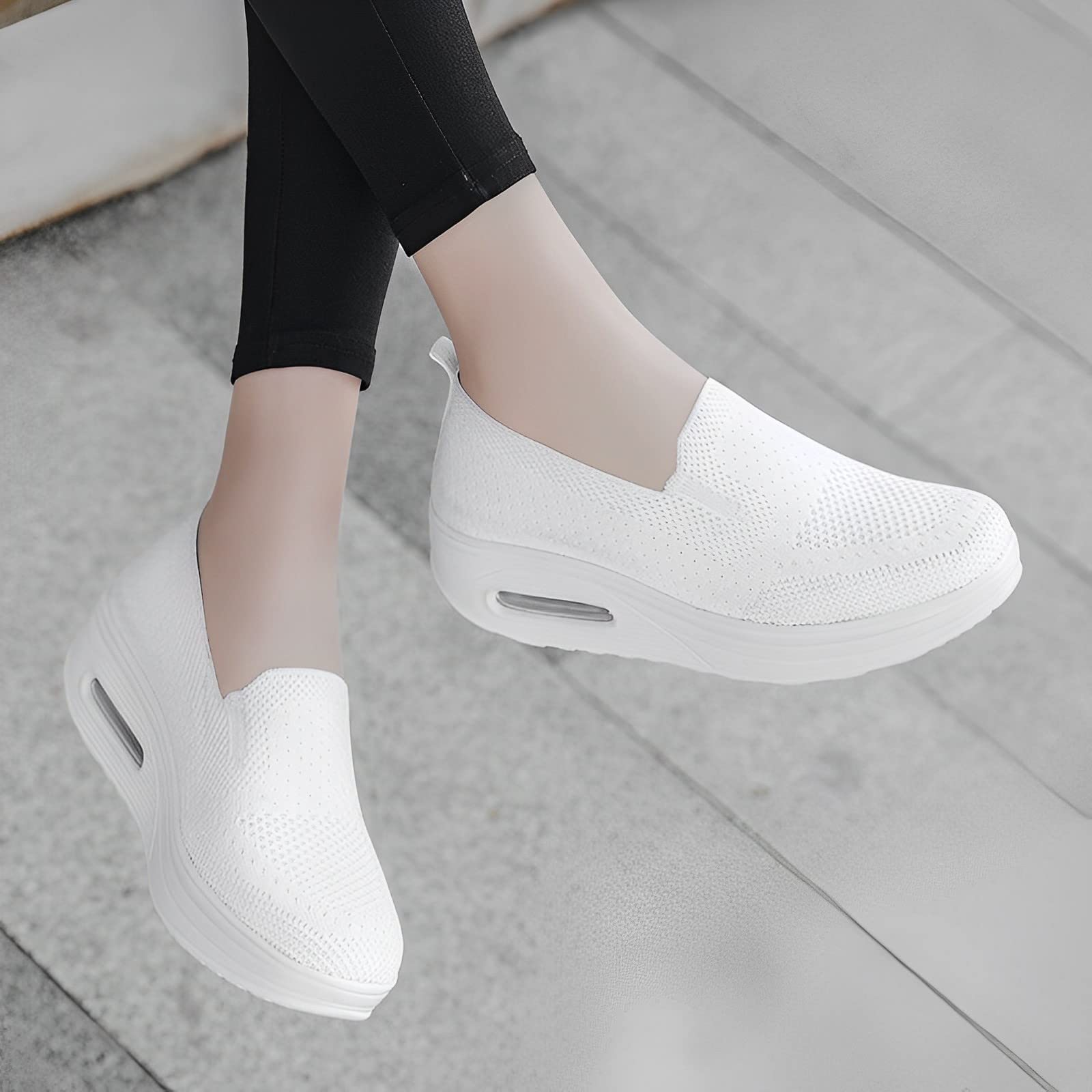 **Women's Orthopedic Sneakers - Breathable Mesh Platform Wedge Slip-On Loafers for Walking | Lightweight & Fashionable | Perfect for Work, Travel & Daily Comfort**