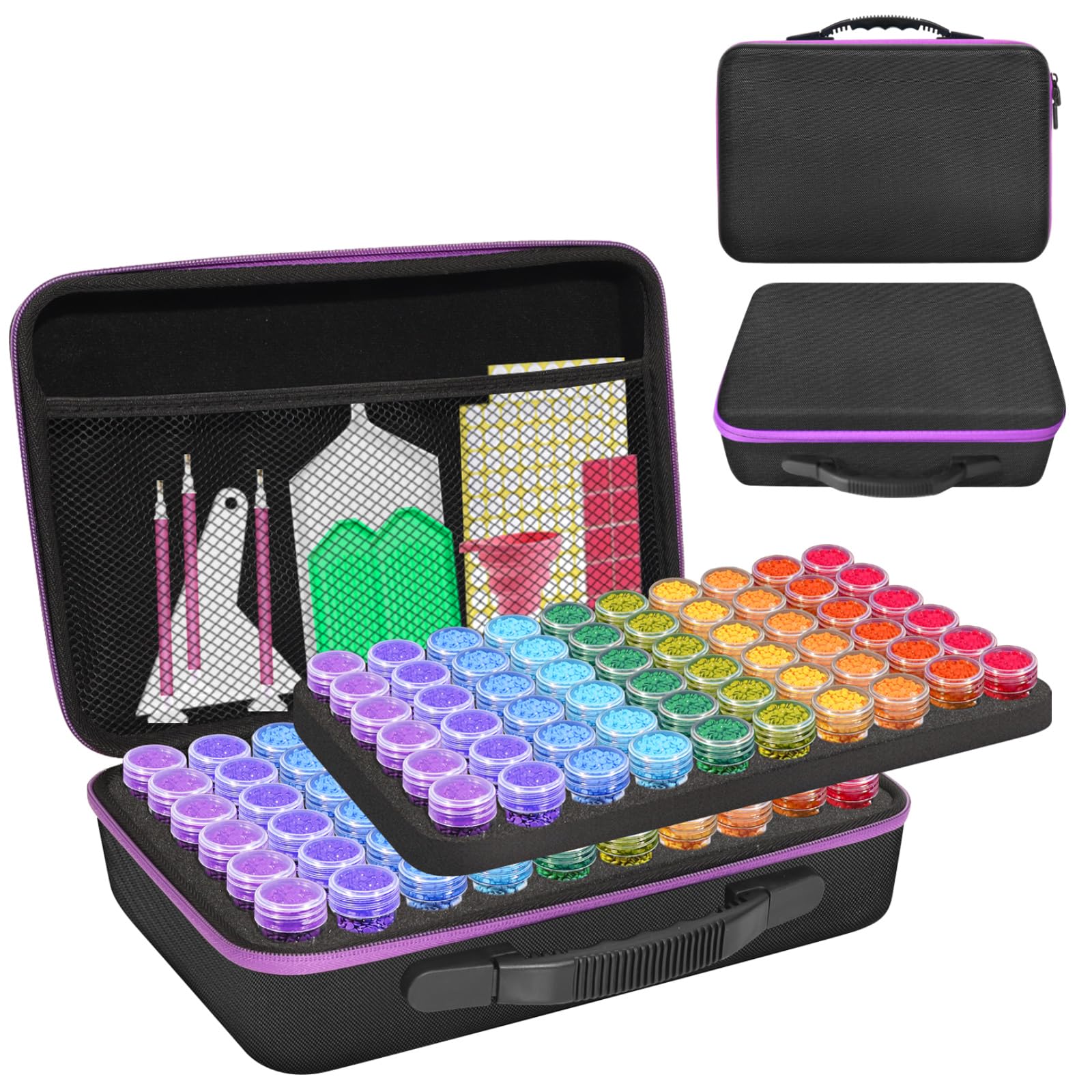 CAIOVSE 120-Slot Diamond Painting Storage Containers Kit - Organizer for Diamond Art, Rhinestones, Beads & Craft Jewelry - Perfect for DIY Projects, Scrapbooking & Home Decor Organization