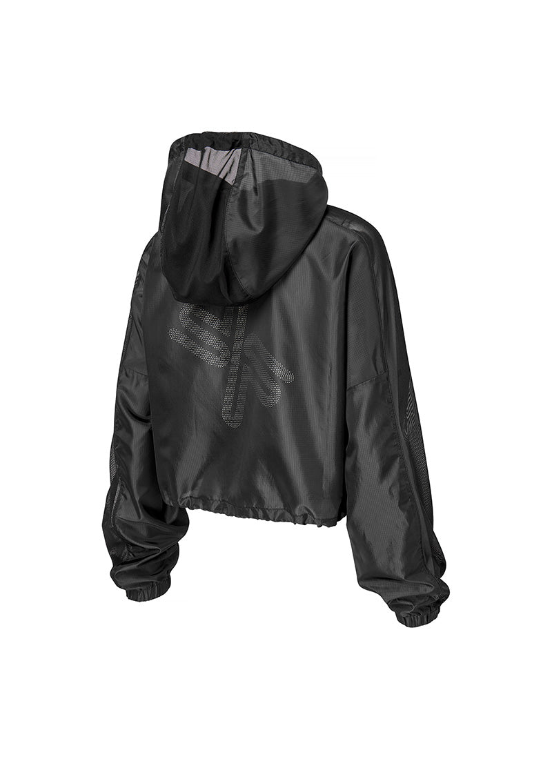 RX Airy Mesh Crop Anorak Jacket - Lightweight Breathable Windbreaker for Women | Perfect for Running, Hiking & Outdoor Activities