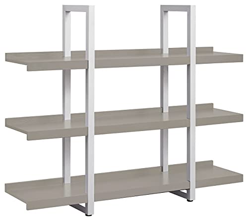 80'' Grey Oslo Bookcase - Modern Scandinavian Bookshelf for Living Room, Office & Library | Unique Furniture Storage Solution