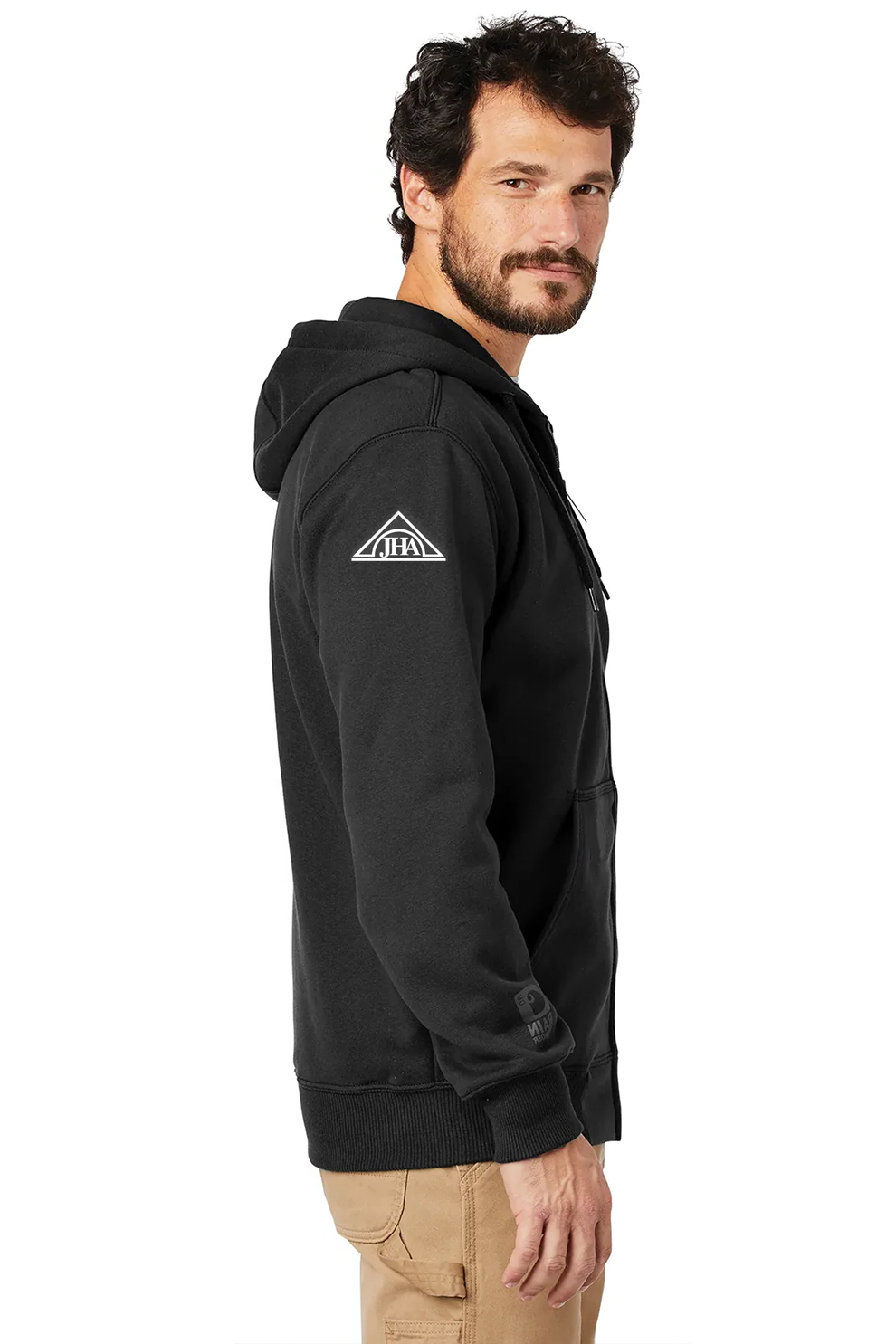 Carhartt Rain Defender Paxton Zip Hoodie for Men - Water-Resistant Black Pullover Hooded Sweatshirt - Outdoor Work, Hiking & Casual Wear