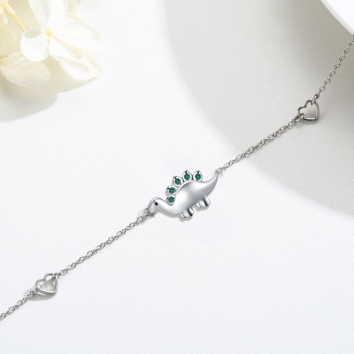 925 Sterling Silver Bracelet for Women - Dinosaur, Rose, Hummingbird, Infinite Love & Elephant Animal Charm Bracelets | Thoughtful Gift for Girlfriend, Wife, Daughter | Perfect for Birthdays, Anniversaries & Everyday Wear