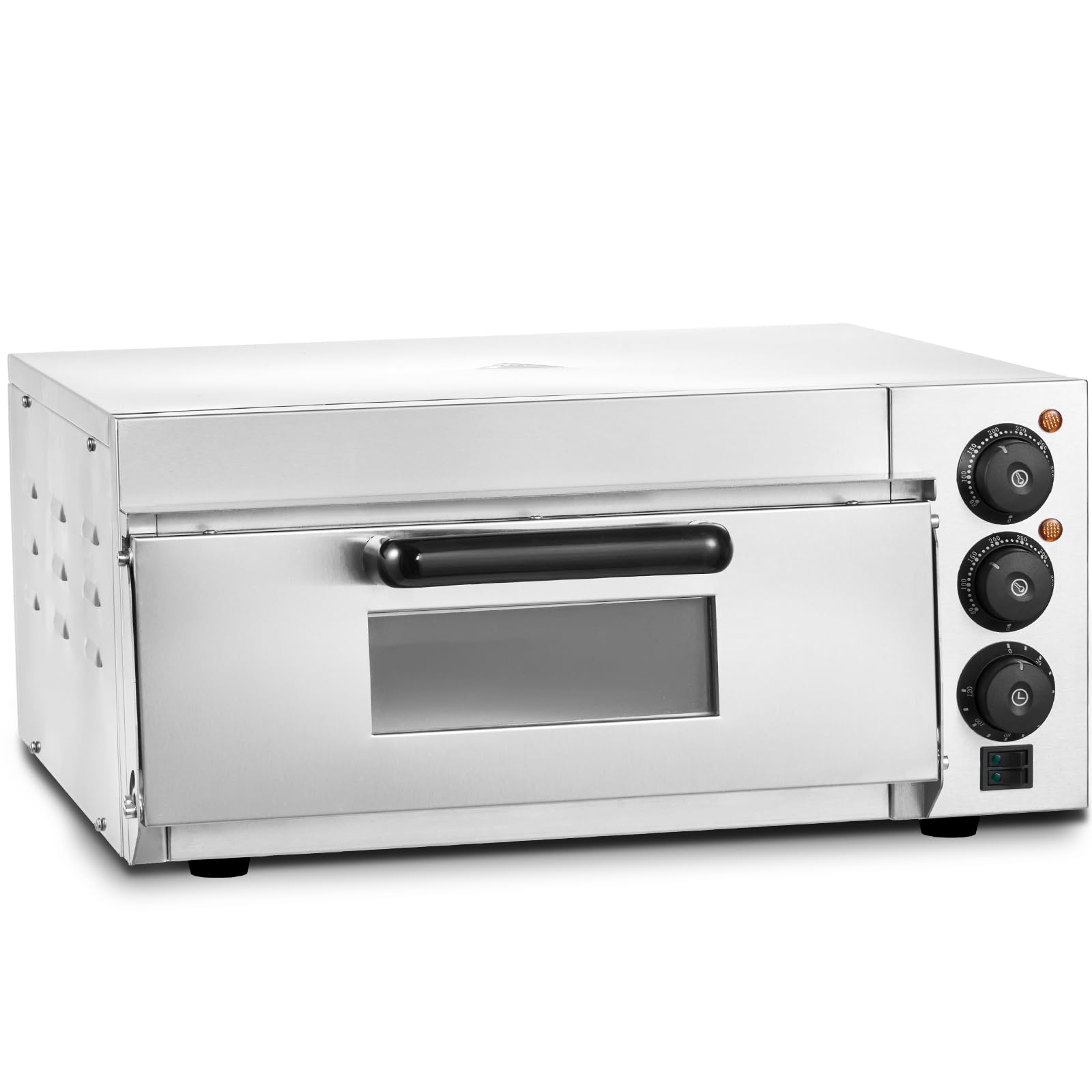 VEVOR 16-inch Electric Pizza Oven Countertop, 1700W Commercial Pizza Maker with Adjustable Temperature & Timer, 360° Uniform Baking for Restaurants, Pizzerias and Home Kitchens - Perfect for Parties, Catering & Family Pizza Nights (ETL Certified)