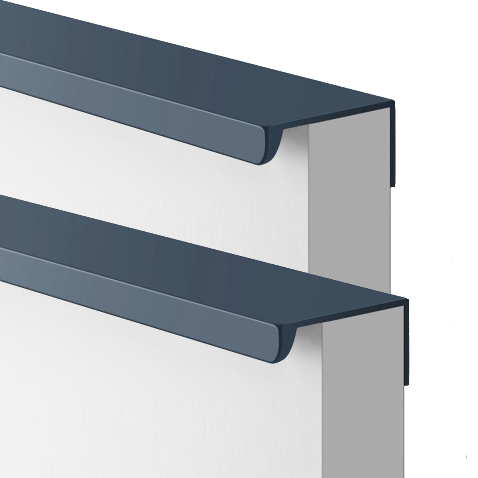 2Pcs Modern Invisible Aluminum Alloy Cabinet Handles - 40cm/15.7in Dark Blue Concealed Pull Handles for Kitchen Cabinets, Wardrobes & Furniture Drawers | Sleek Finger Edge Design for Seamless Home Decor