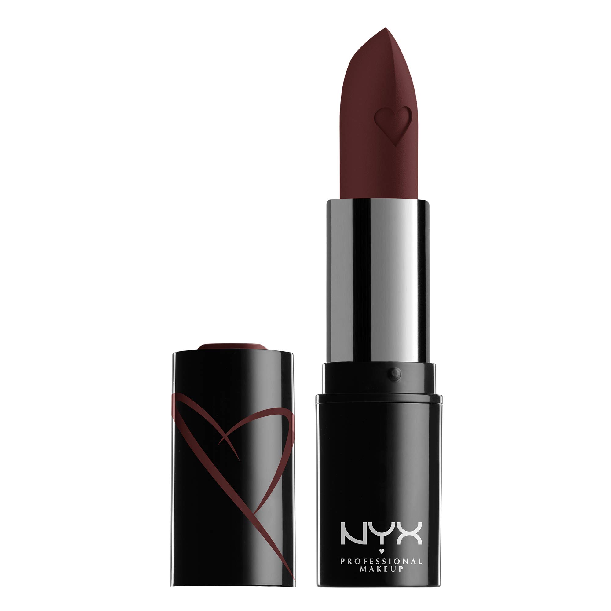 NYX Professional Makeup Shout Loud Satin Lipstick - Shea Butter Infused, Long-Lasting Plum Brown Lip Color for Dramatic Look | Perfect for Night Out, Parties & Special Occasions