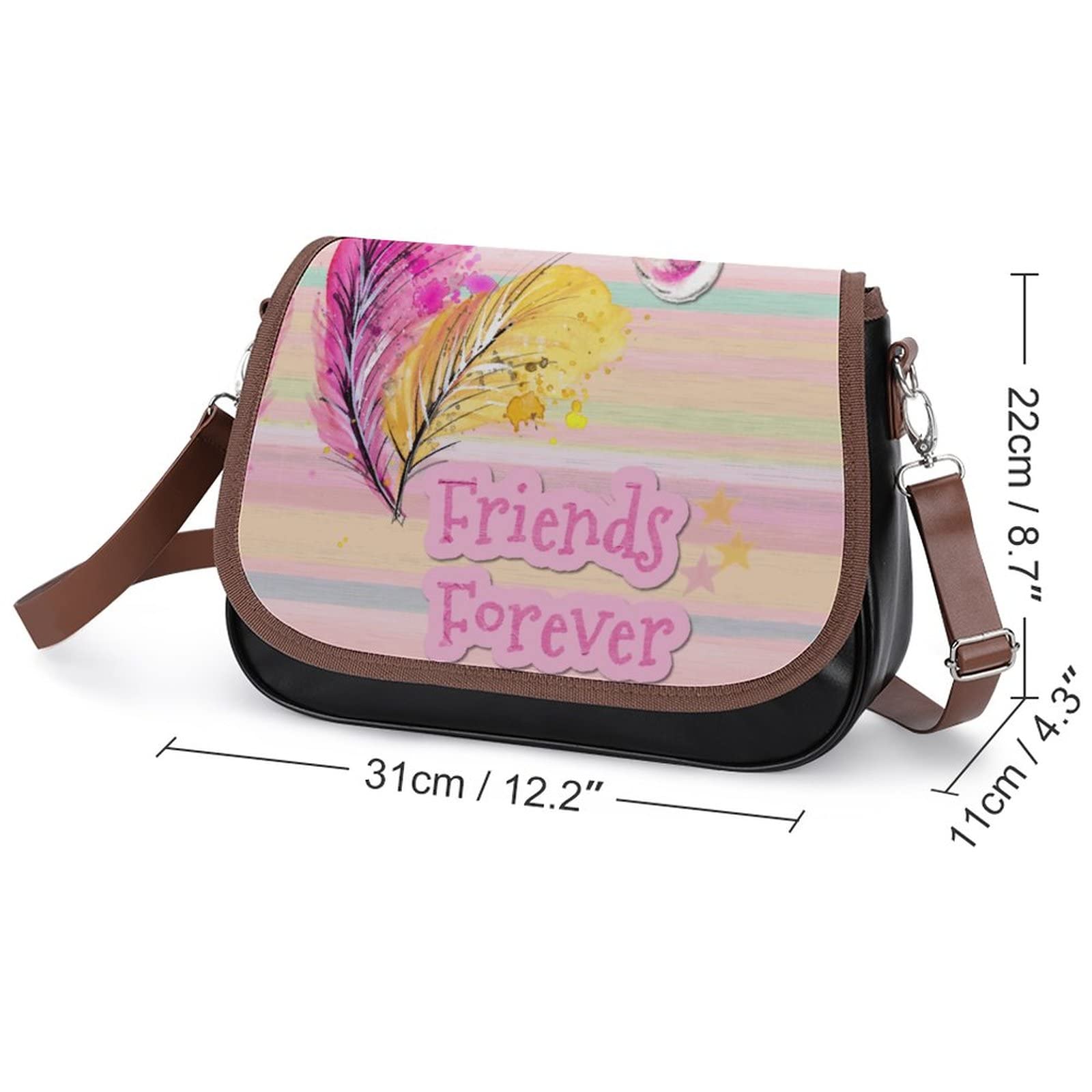 Vintage Leather Crossbody Bag for Women - Medium Hobo Shoulder Bag with Butterfly Print, Perfect for Daily Use, Travel & Casual Outings