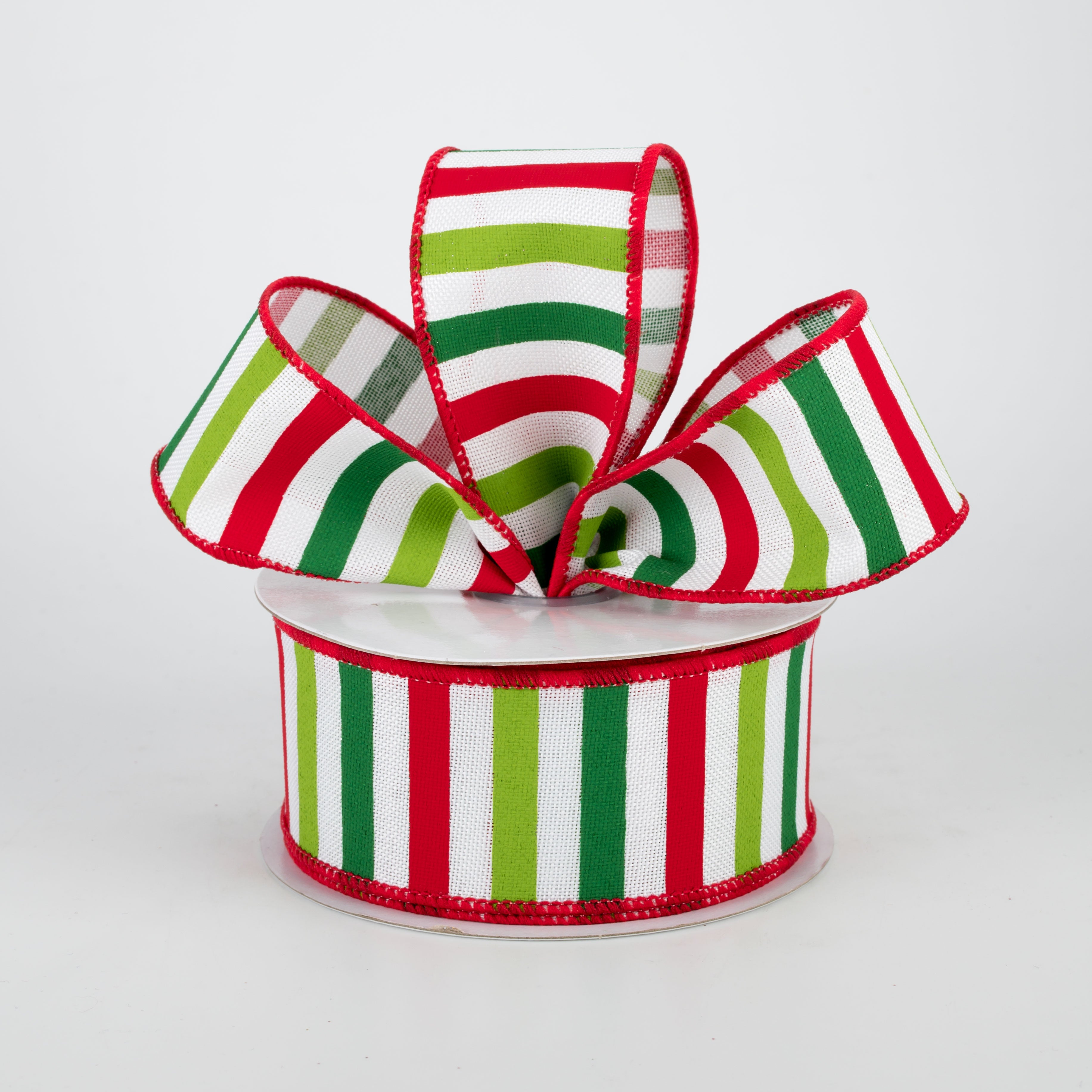 1.5 Inch Christmas Horizontal Stripe Ribbon - White Decorative Ribbon (10 Yards) for Gift Wrapping, Tree Decorations, and Holiday Crafts