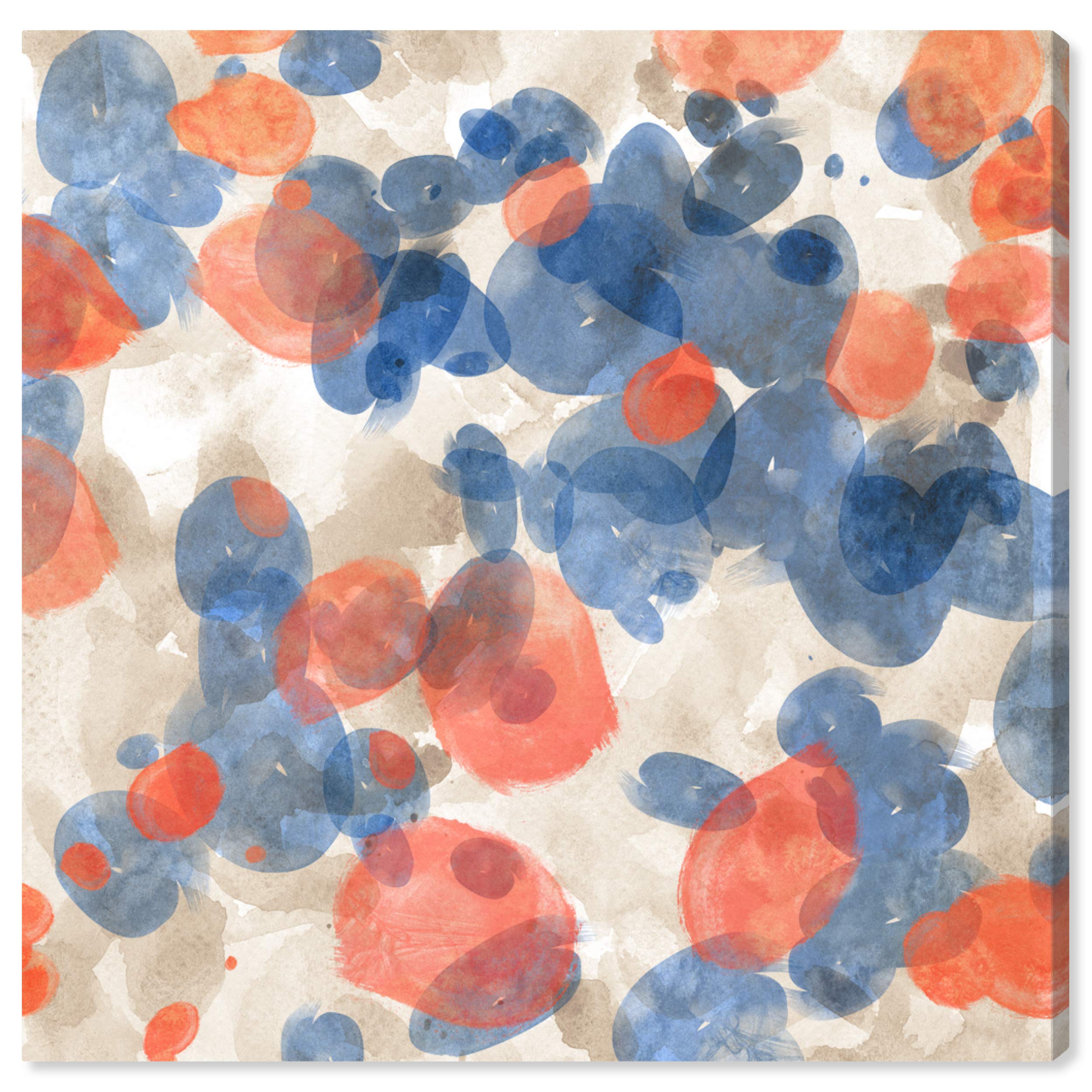 Floating Petals Abstract Wall Art Canvas Print - 24x24 Inch Modern Home Decor in White & Blue | Perfect for Living Room, Bedroom & Office Decor