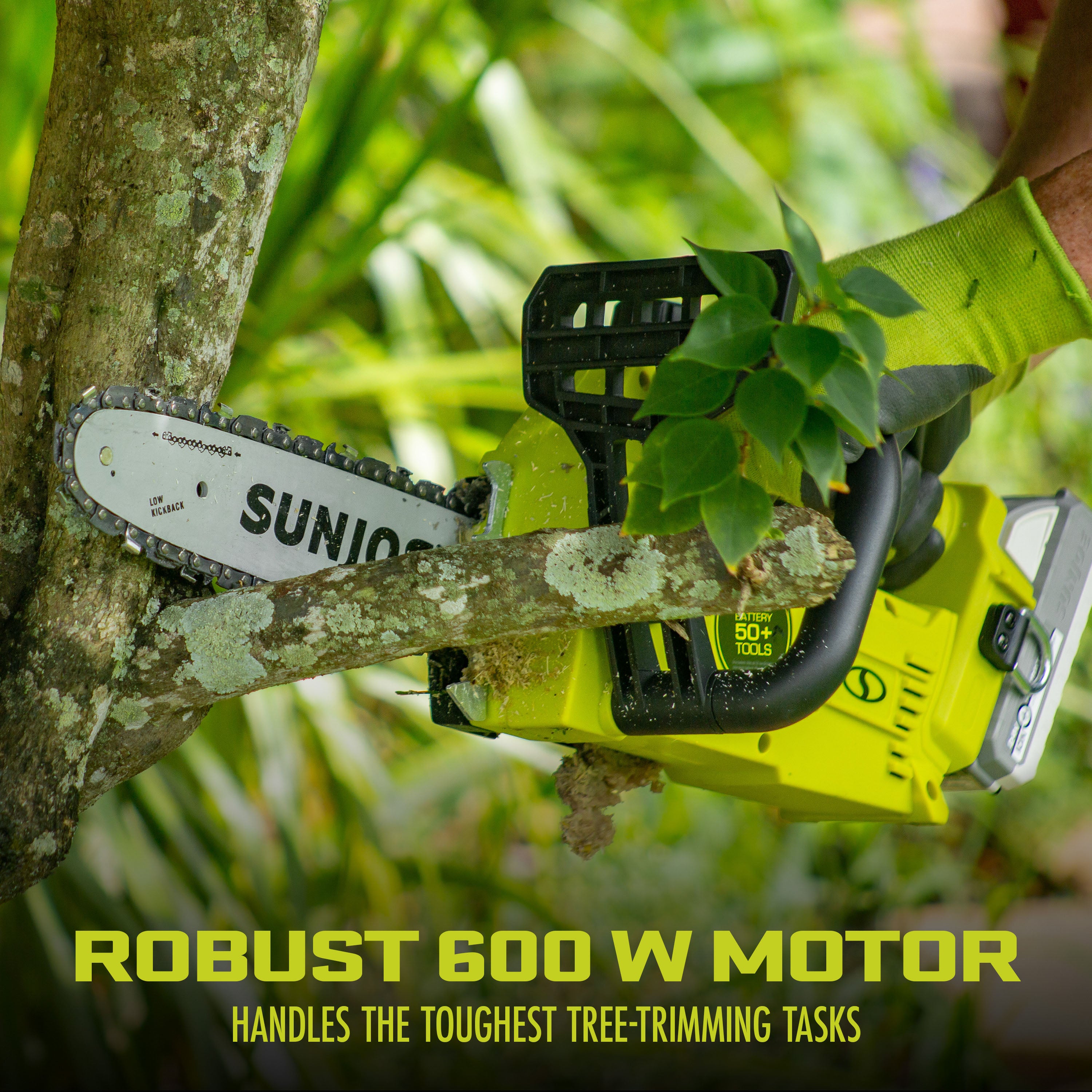 Sun Joe 24V 10CS-CT 24 Volt Cordless Chainsaw | 10 Inch Electric Chain Saw | Lightweight Battery-Powered Chainsaw for Tree Trimming, Branch Cutting & Yard Maintenance | Tool Only