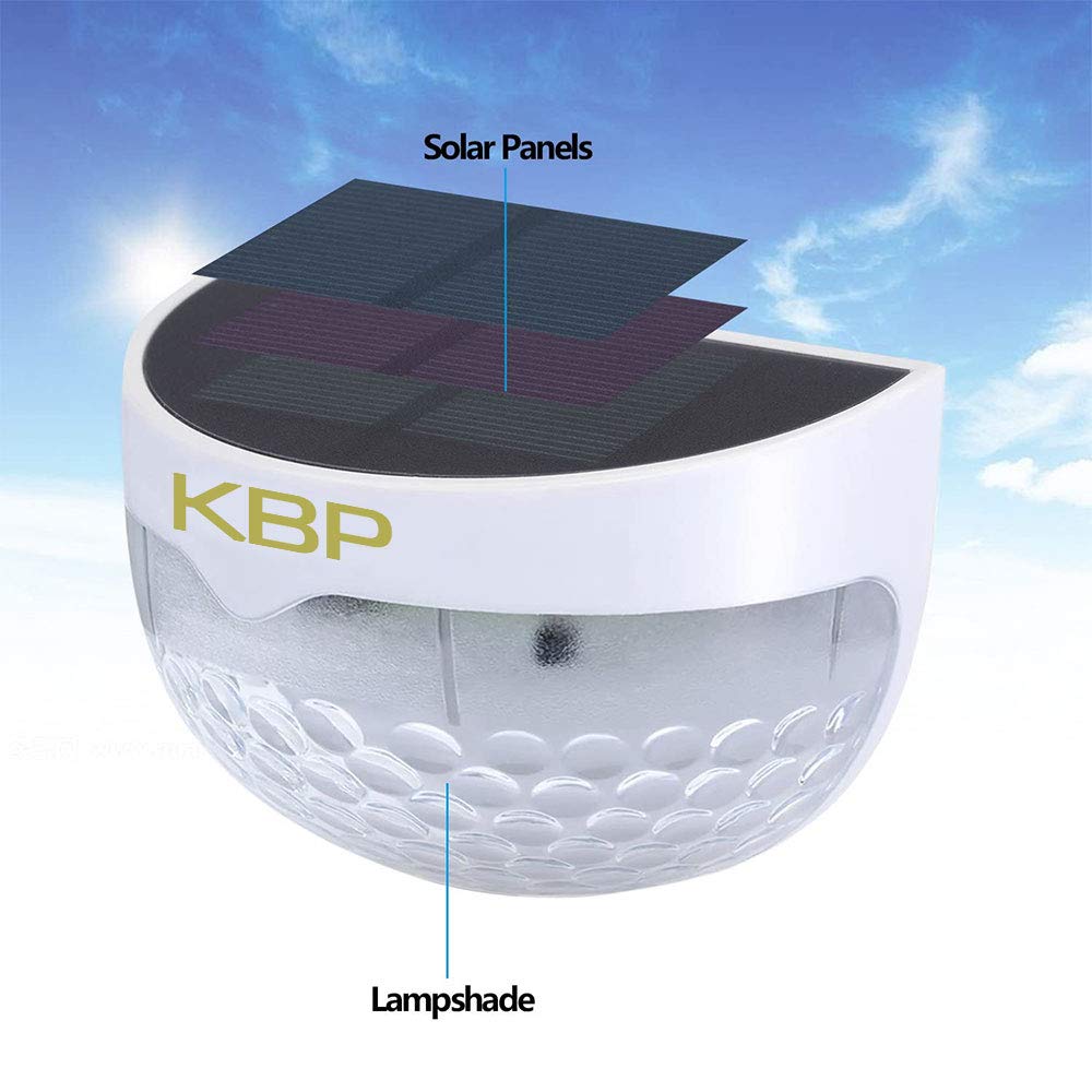 Solar Fence Lights Outdoor - Waterproof Garden Wall Lights for Patio, Yard, Stairway - White Decorative Solar Powered LED Lighting for Pathways, Driveways & Backyard Landscaping