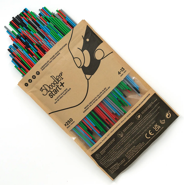 3Doodler Start+ Eco Filament - 250-Piece Multi-Color Pack for Kids' 3D Printing Pens - Perfect for STEM Learning, Art Projects & Creative Play