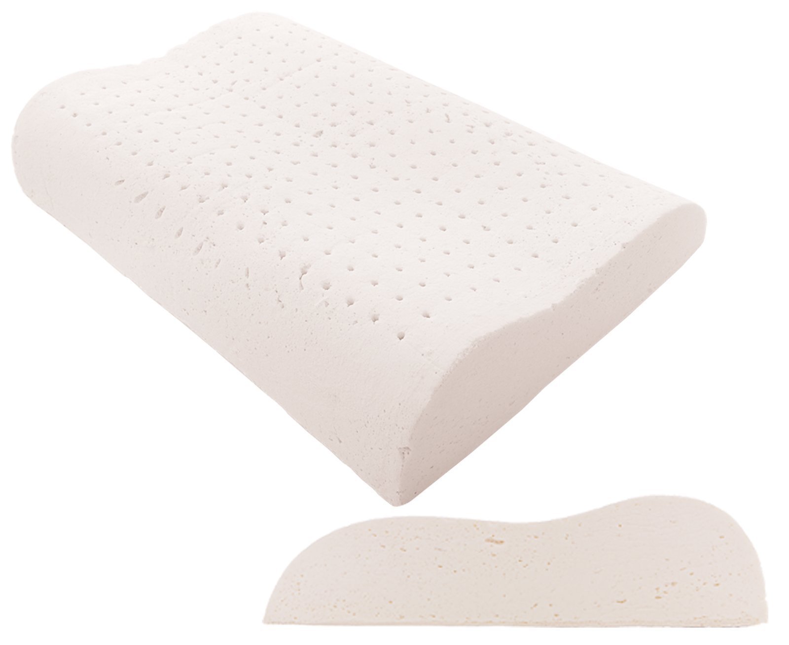 Organic Latex Contour Pillow for Neck Support - Standard Size, Hypoallergenic & Breathable - Perfect for Side Sleepers, Back Pain Relief & Better Sleep