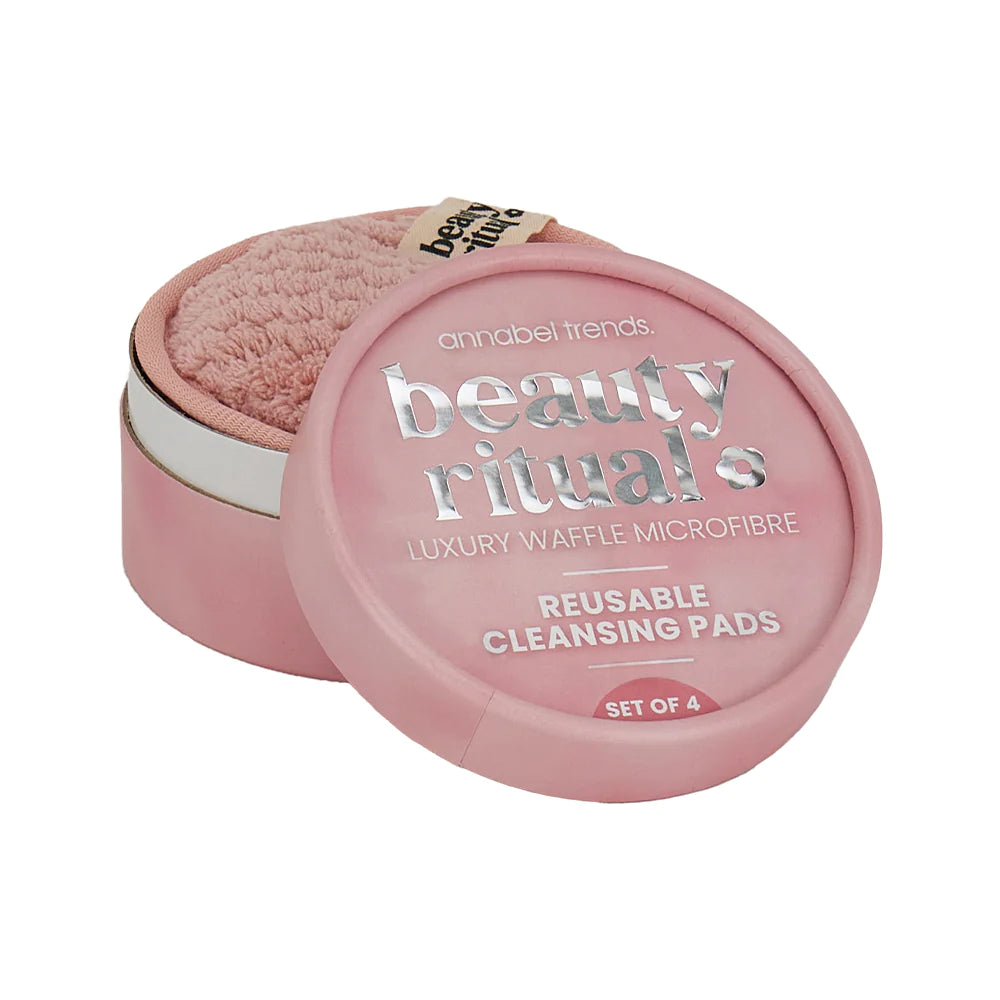 Annabel Trends Luxury Facial Cleansing Pads - Exfoliating & Hydrating for Glowing Skin - Dusty Pink | Perfect for Travel, Gym & Daily Skincare Routine
