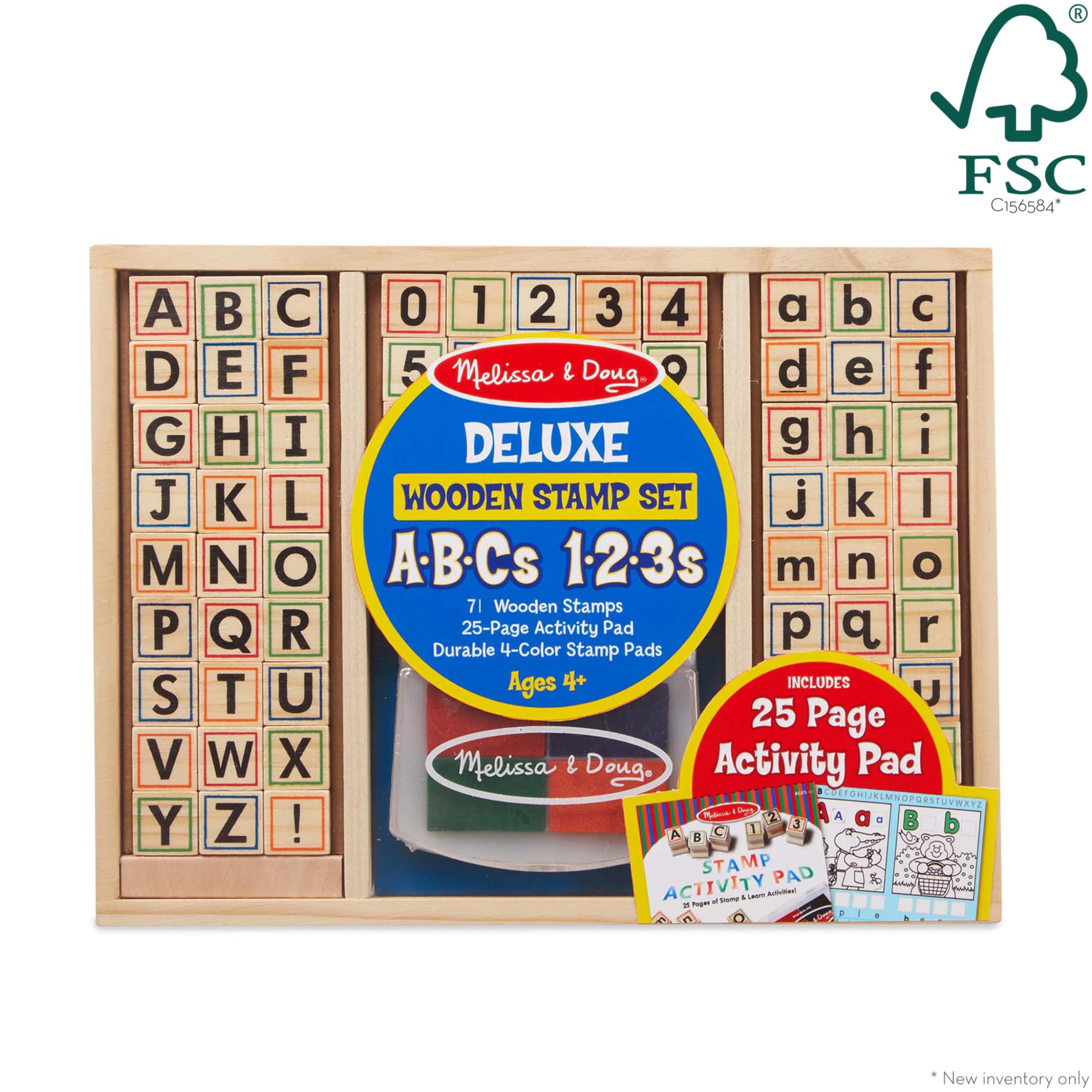 Melissa & Doug Wooden ABC 123 Stamp Set for Kids - Arts & Crafts Learning Fun