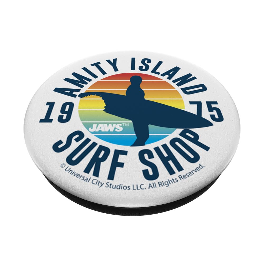 Jaws 1975 Amity Island Text PopSockets Standard PopGrip - Swappable Phone Grip & Stand for iPhone, Samsung & Smartphones - Perfect for Movie Fans, Beach Days & Shark Week