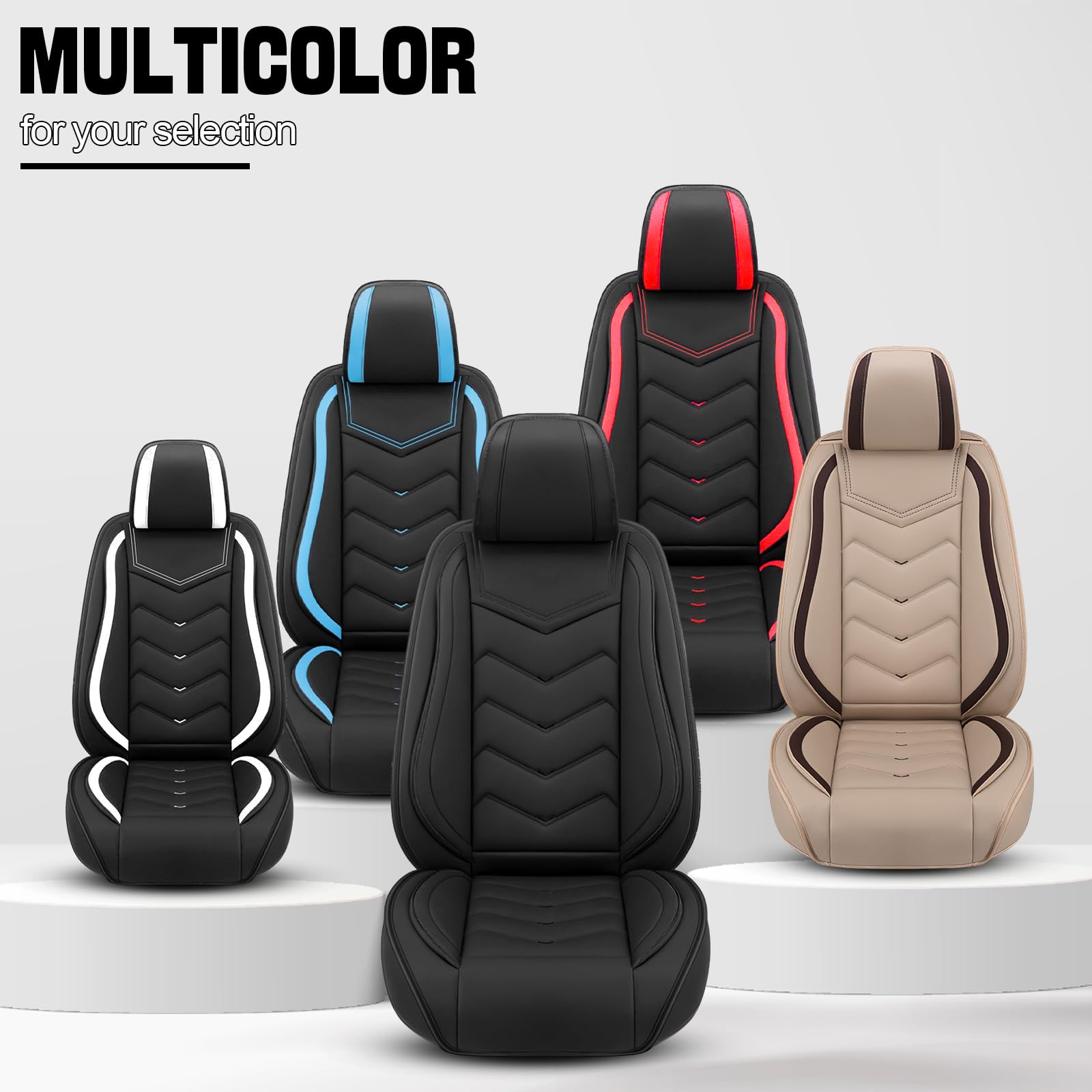 Premium Non-Slip Waterproof Car Seat Covers for Toyota Highlander 2001-2024 - Full Set Nappa Leather Seat Protectors (5 Seats, Black) | Durable & Comfortable for Daily Commute, Road Trips & Family Protection