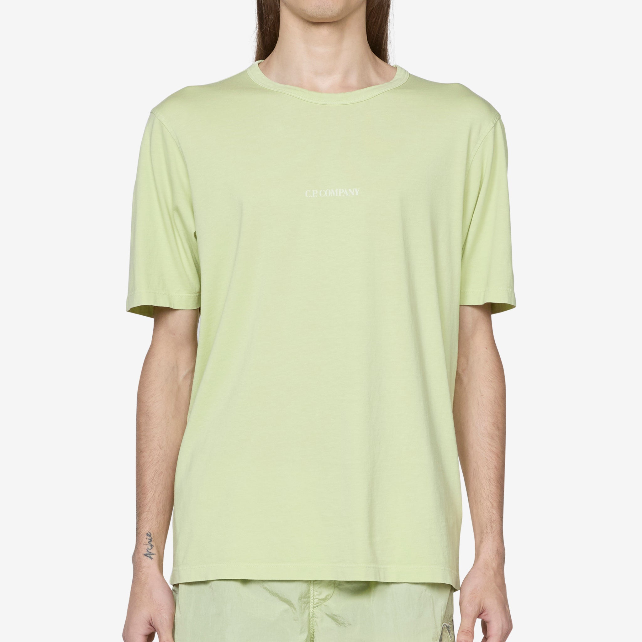 24/1 Jersey Resist Dyed Logo T-Shirt White Pearl - Comfortable Cotton Tee for Casual Wear, Street Style & Everyday Outfits