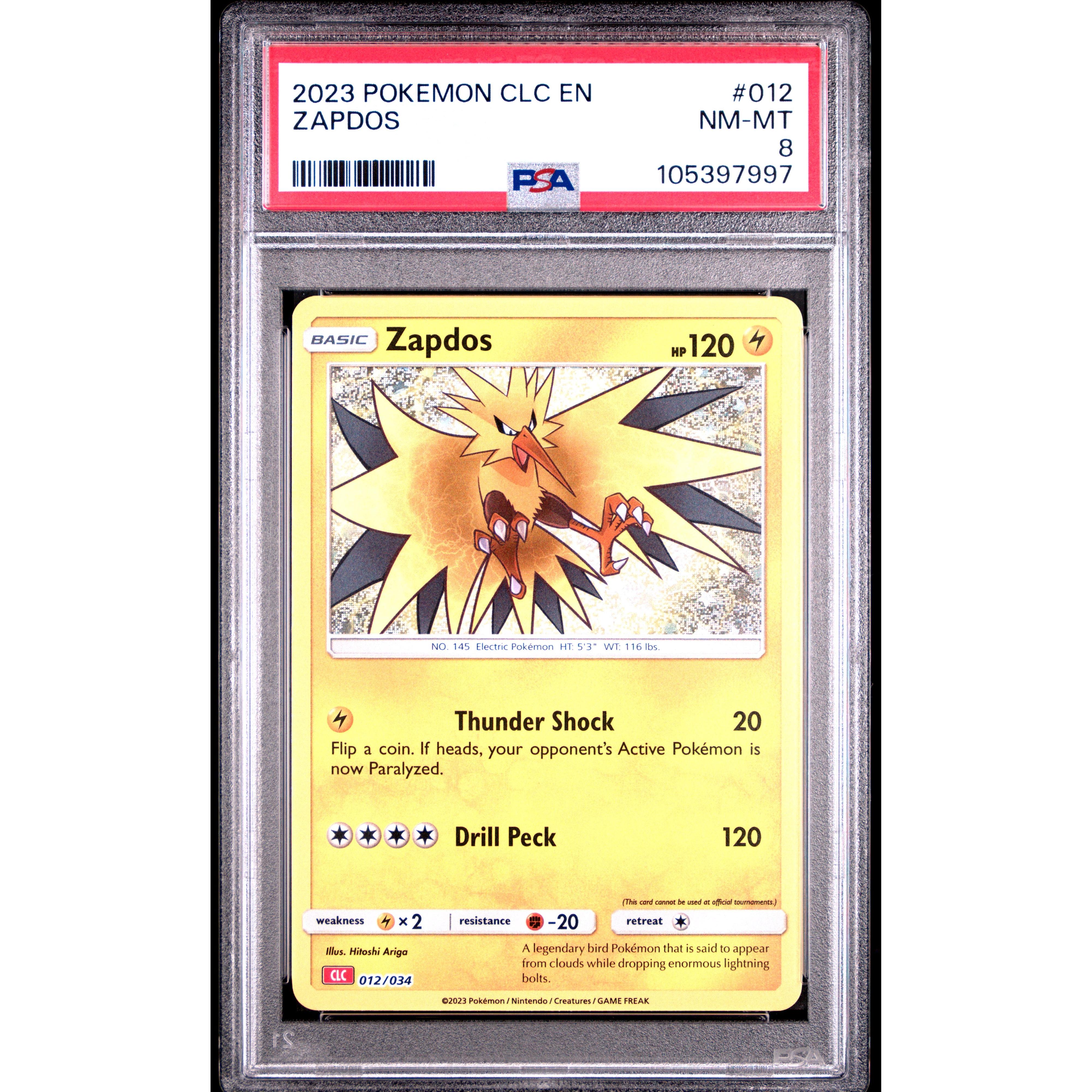 2023 Pokemon Classic Collection Zapdos 012/034 PSA 8 Graded Card - Rare Trading Card for Collectors & Battles | Perfect for Pokemon TCG Tournaments & Display Cases