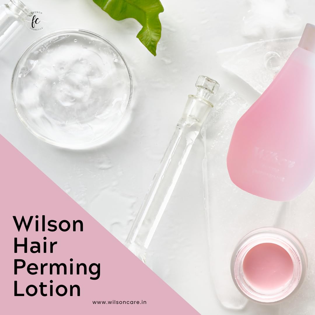 Wilson Super Hair Waving Lotion - Professional Home Permanent Wave Solution for Curly & Wavy Hair (Baby Pink) | Salon-Quality Styling for Women & Men at Home