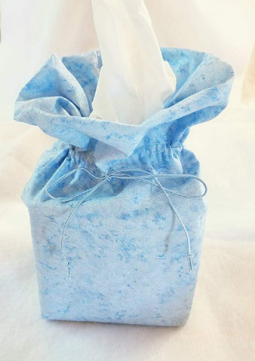 Fairy Frost Blue Tissue Box Cover - Elegant Decorative Tissue Holder for Home, Office, Bathroom | Perfect for Living Room, Bedroom, and Guest Room Decor