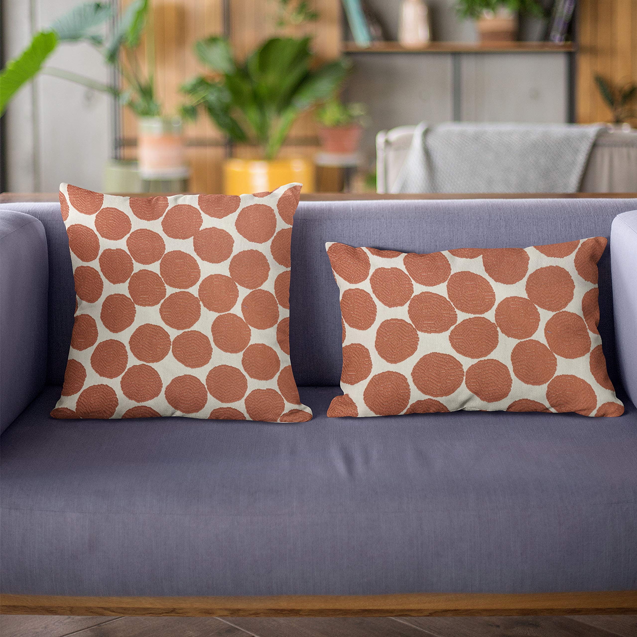 Plutus Brands Luxury Throw Pillow 20x30 Inches - Red & Beige Tomato Dot Pattern, Double Sided Decorative Cushion for Sofa, Bed, Living Room