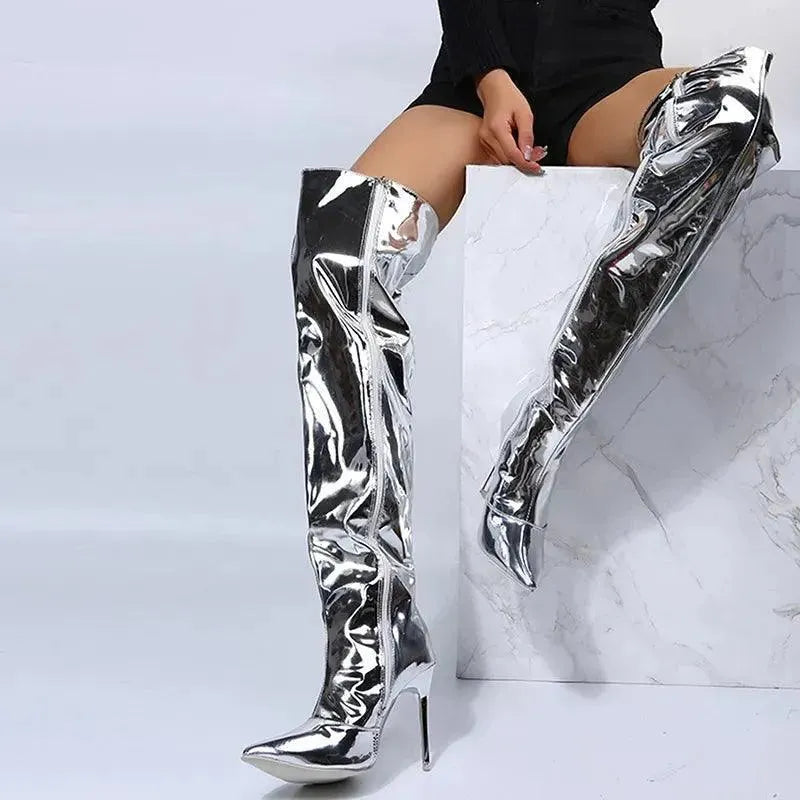 Stylish Pointed Toe Women's Knee High Boots - Fashionable & Comfortable for Fall, Winter, and Party Wear