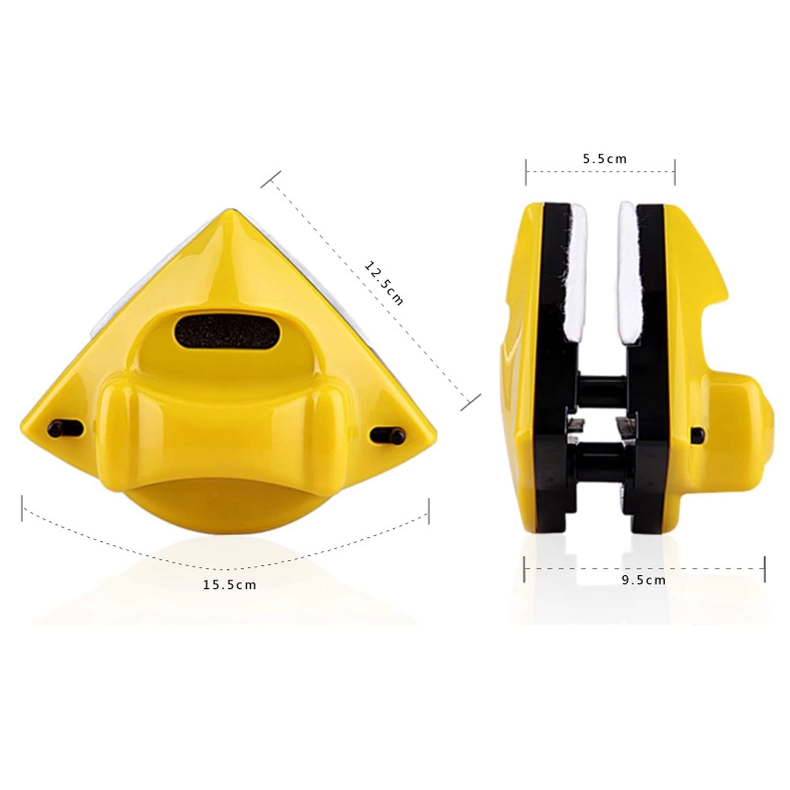 Double-Sided Magnetic Window Cleaner for Double Glazed Glass - Strong Hold Window Washing Tool with Brush - Perfect for High-Rise Buildings, Skylights, and Hard-to-Reach Windows