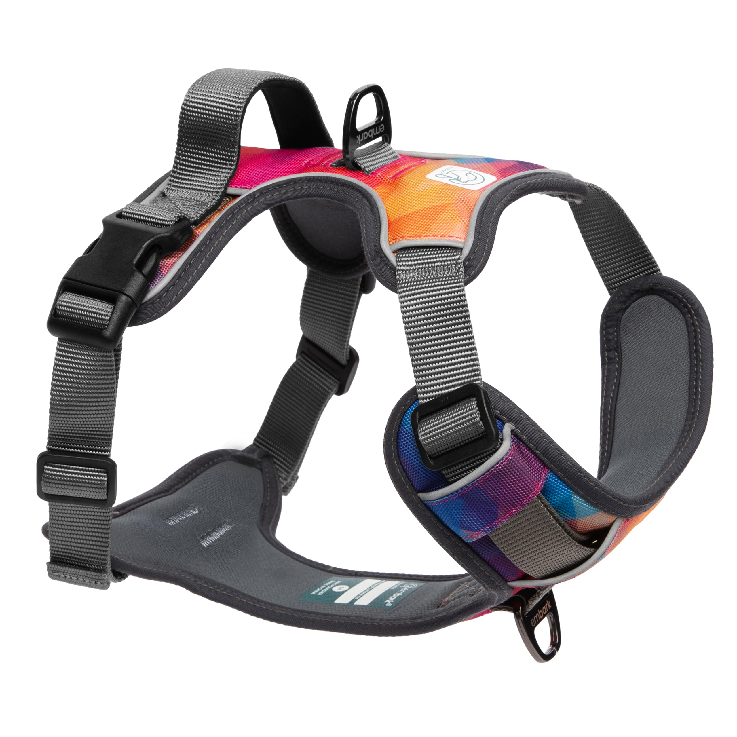 Embark Adventure No-Pull Dog Harness with Reflective Trim - Military Grade Nylon Front Clip Harness for Small Dogs & Puppies, Gel-Lined Handle & Soft Padding - Perfect for Hiking, Walking & Outdoor Adventures
