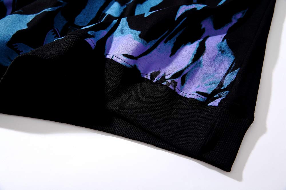 GURUNVANI Men's Graphic Tees Butterflies T-Shirt Magic Fire Print Short Sleeve Casual Shirt for Streetwear Summer Outfits