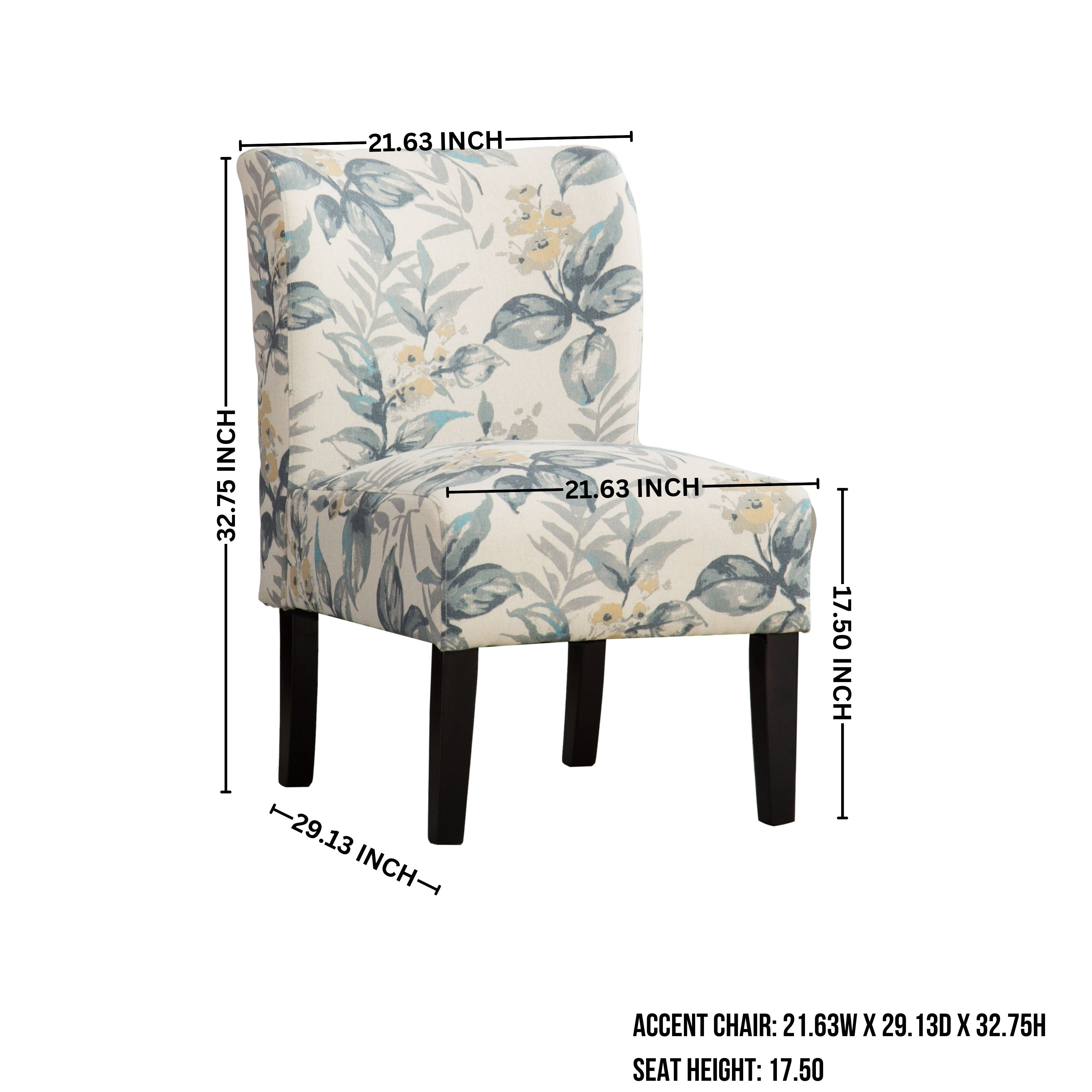 Modern Capa Fabric Armless Accent Chair by Roundhill Furniture - Stylish Contemporary Living Room Seating for Home Office, Lounge & Reading Nook