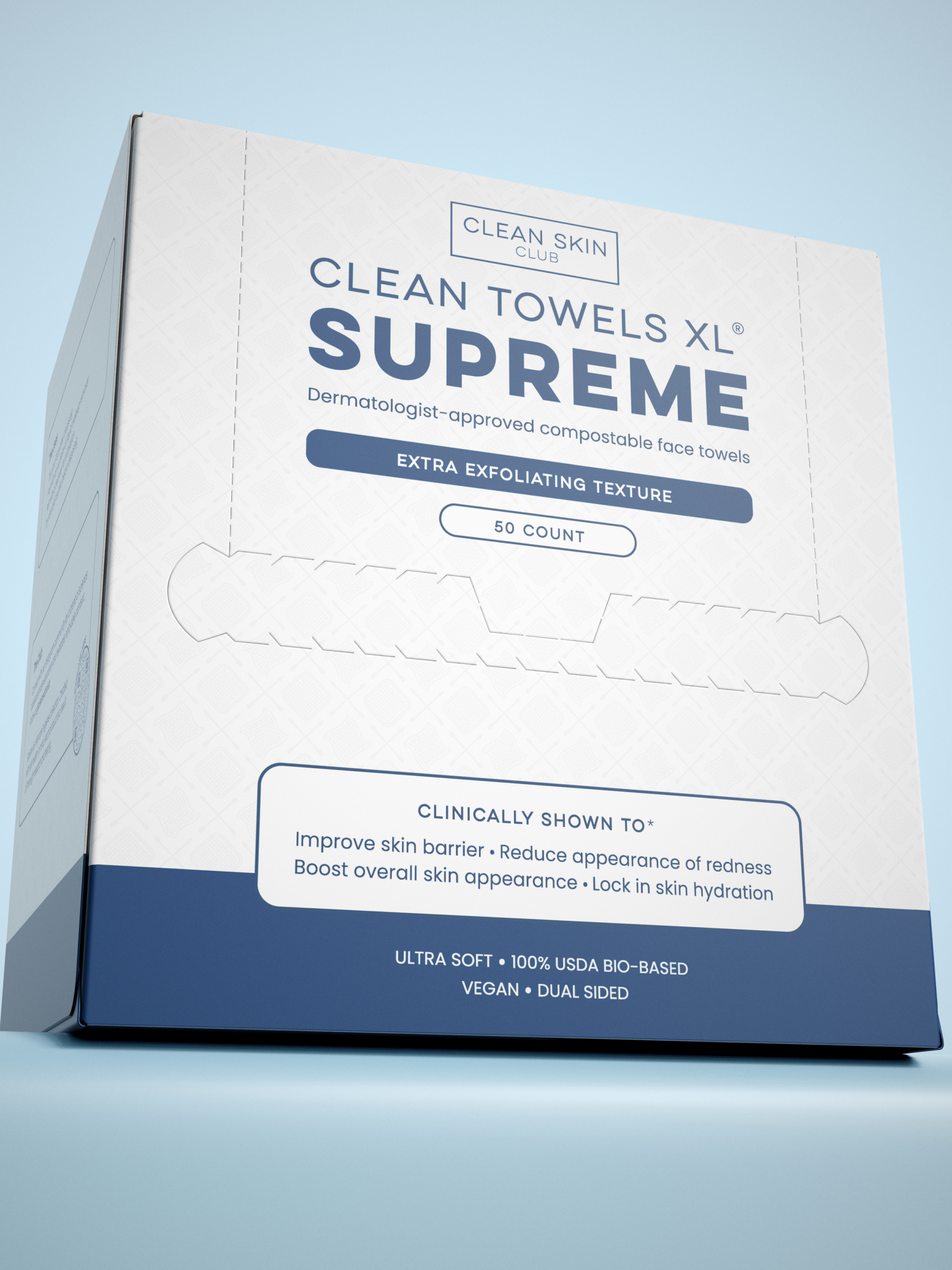 Clean Skin Club XL Supreme Facial Towels - Hypoallergenic & Eco-Friendly Disposable Face Towels for Skincare, Makeup Removal & Spa Treatments