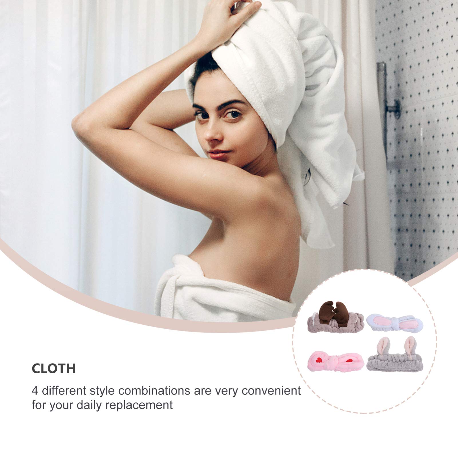 4Pcs Women's Face Wash Headbands - Soft Elastic Hair Scrunchies for Spa, Makeup & Skincare - Reusable Cosmetic Hair Bands for Women & Kids - Perfect for Washing Face, Beauty Routine & Salon Use