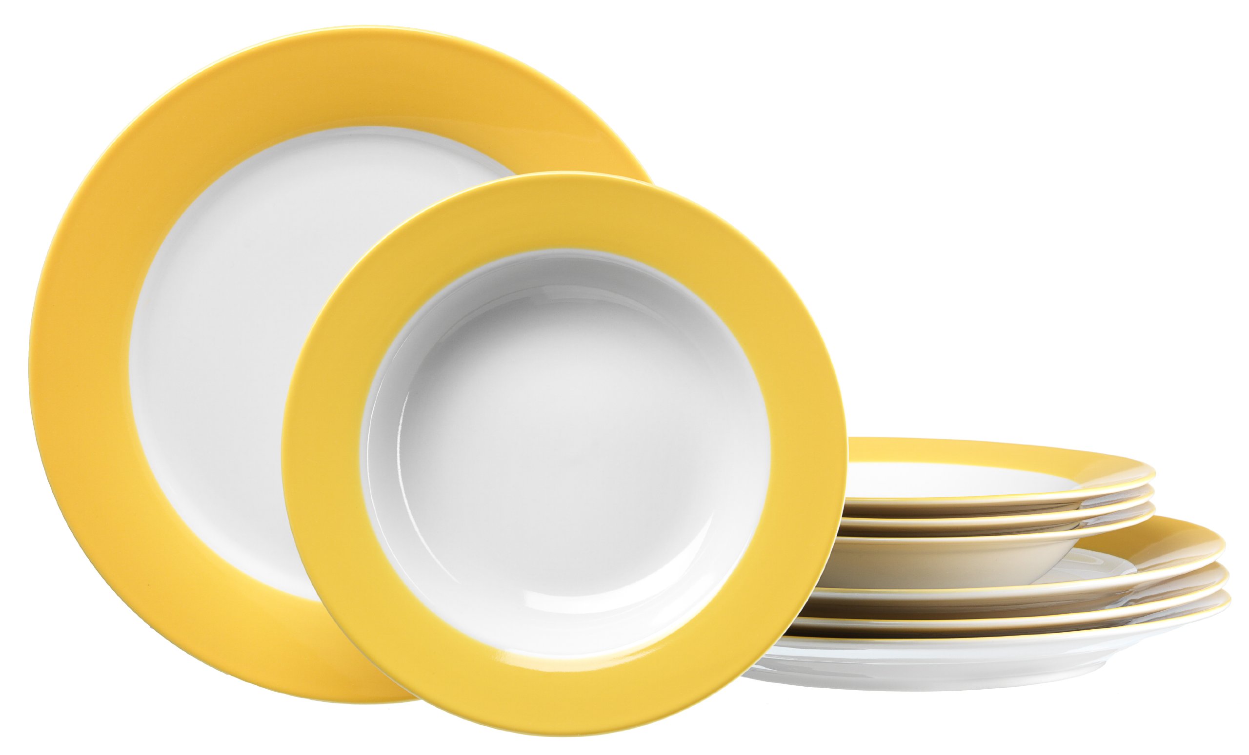 Ritzenhoff & Breker Doppio 596656 8-Piece Dinner Set in Yellow - Elegant Tableware for Family Dinners & Special Occasions