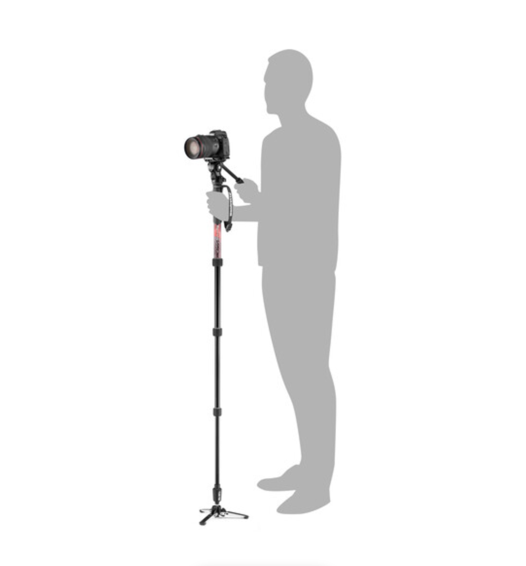 Manfrotto Element MII Video Monopod Kit - Lightweight Aluminum Camera Monopod with Fluid Head for DSLR & Mirrorless Cameras - Perfect for Travel, Vlogging & Professional Videography