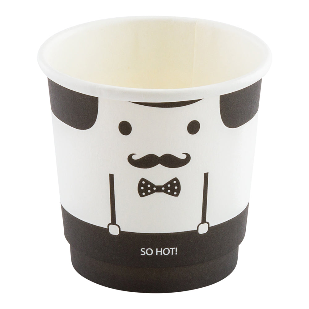 Premium 4 oz Monsieur Paper Coffee Cups - Double Wall Insulated, 2.5