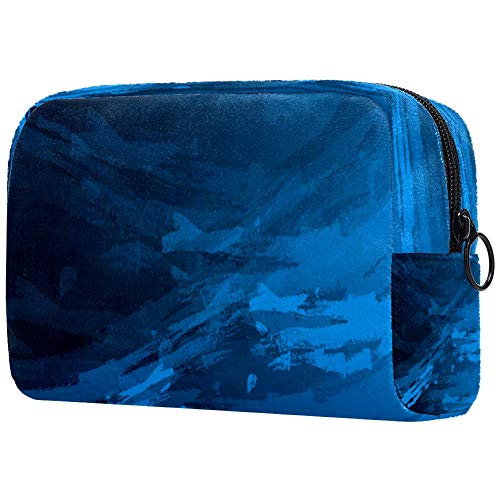 Blue Acrylic Cosmetic Bag - Waterproof Makeup Pouch & Travel Toiletry Organizer for Women & Girls | Perfect for Travel, Gym, and Daily Essentials Storage