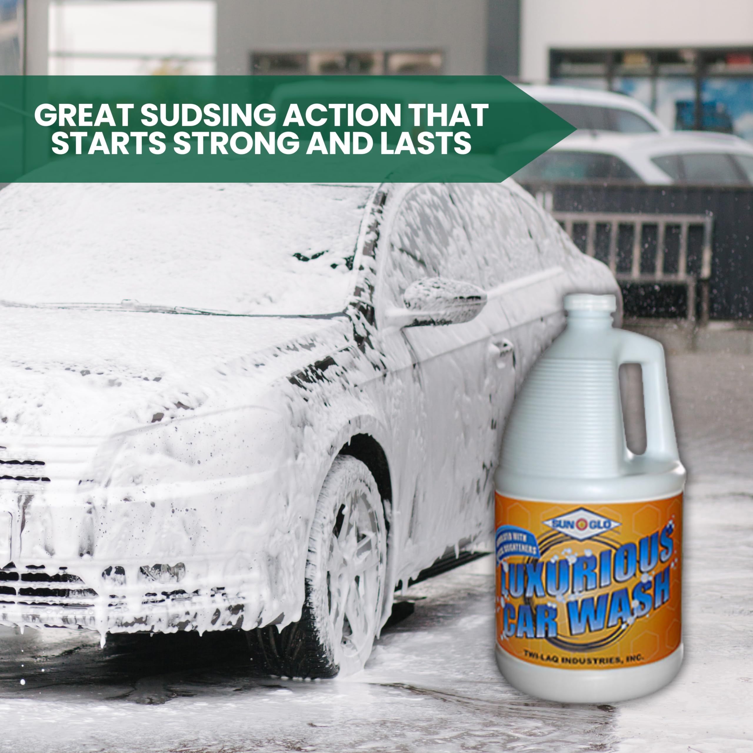 Sun-Glo UltraClean Car Wash Soap - Premium Car Shampoo for Deep Cleaning & Shine (4x1 Gallon Case) - Perfect for Sedans, SUVs & Trucks at Home or Professional Car Wash
