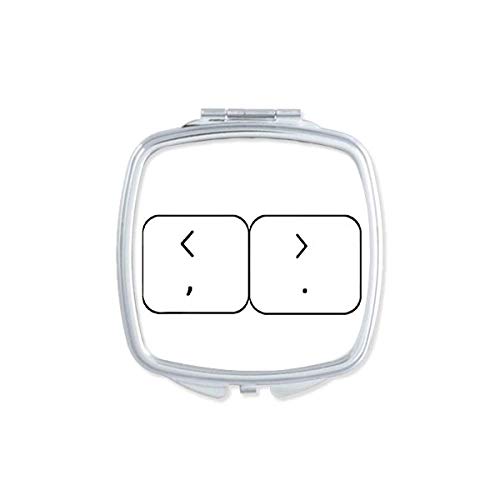 DIYthinker Vintage Art Deco Keyboard Symbol Brackets - Compact Double-Sided Glass Makeup Mirror for Travel & Gift (Portable Pocket Mirror for Home, Office & Purse)
