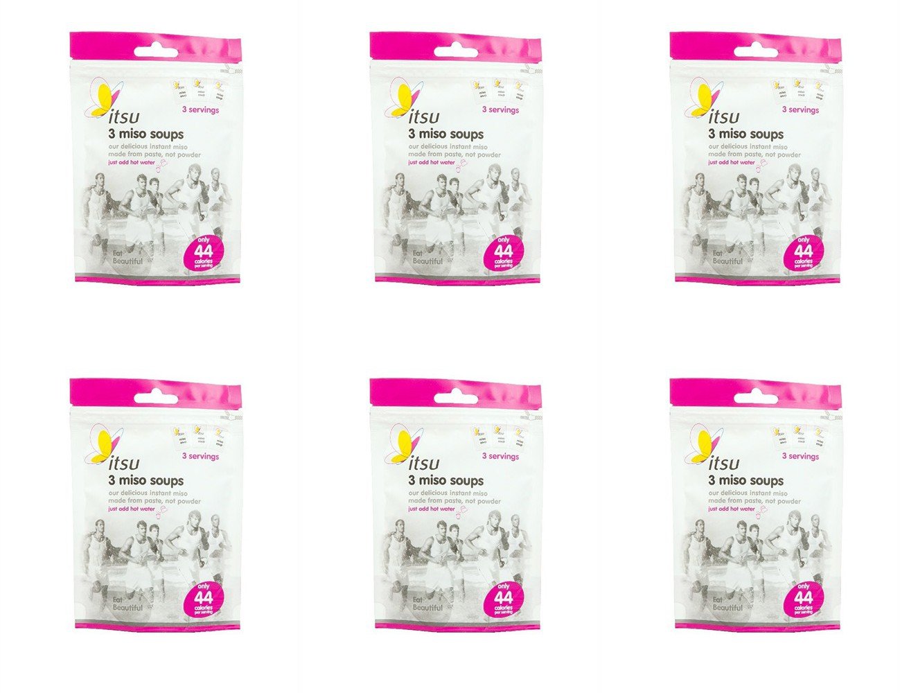 Itsu Miso Soup Pouch Original - 6 Pack (75g Each) | Instant Japanese Soup Mix | Quick & Easy Lunch, Dinner or Snack