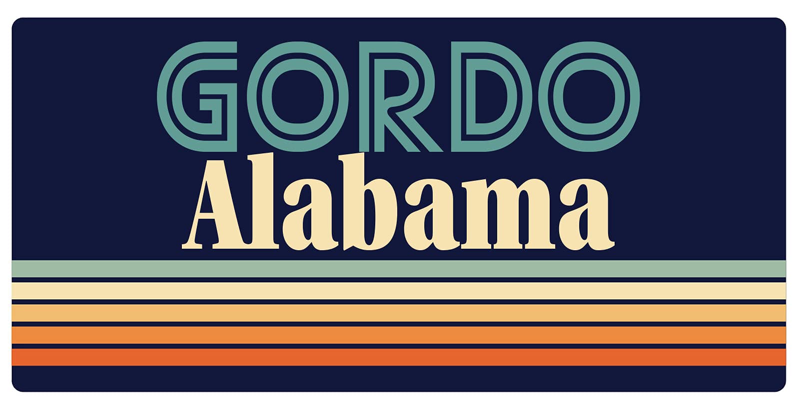 Gordo Alabama 5 x 2.5-Inch Retro Fridge Magnet - Vintage Style Decorative Refrigerator Magnet for Home, Office & Dorm Room Decor