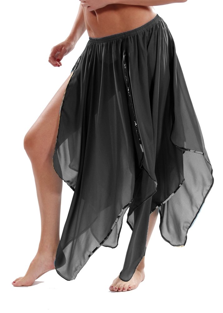 Miss Belly Dance Women's 4 Panel Chiffon Skirt - Flowy Dance Skirt for Belly Dancing, Performances & Costume Parties - Perfect for Stage Shows, Practice & Cultural Events
