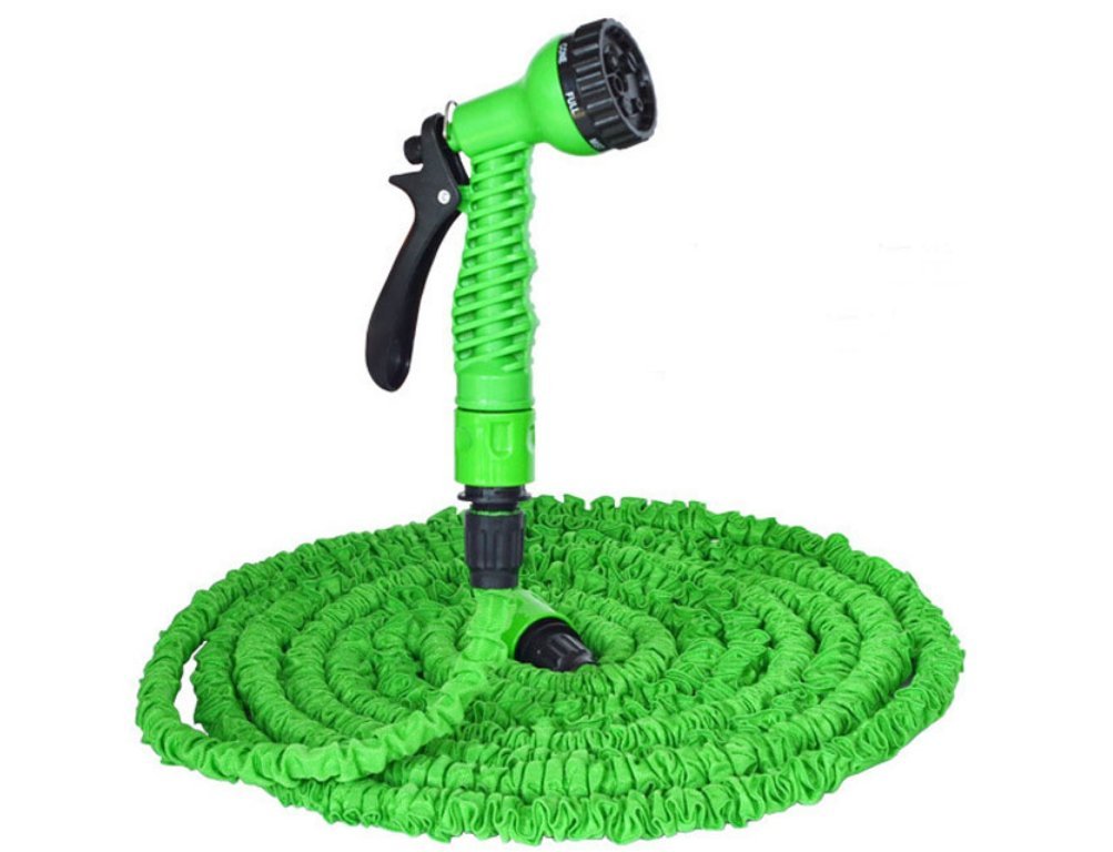 **K JINGKELAI Expandable Garden Hose 25 ft - 3X Expanding Water Hose with 7-Pattern Spray Nozzle, Flexible & Lightweight for Garden Watering, Car Washing, Pet Cleaning & Outdoor Use (Green)**