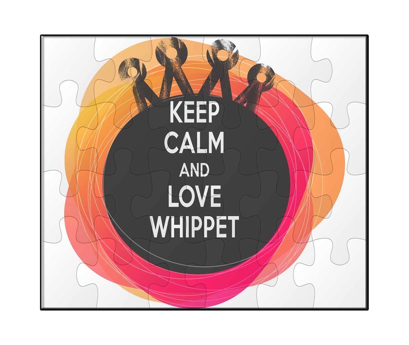 Keep Calm and Love Whippet Jigsaw Puzzle - 80 Piece Dog Breed Puzzle for Adults & Kids - Fun Family Game Night Activity & Home Decor