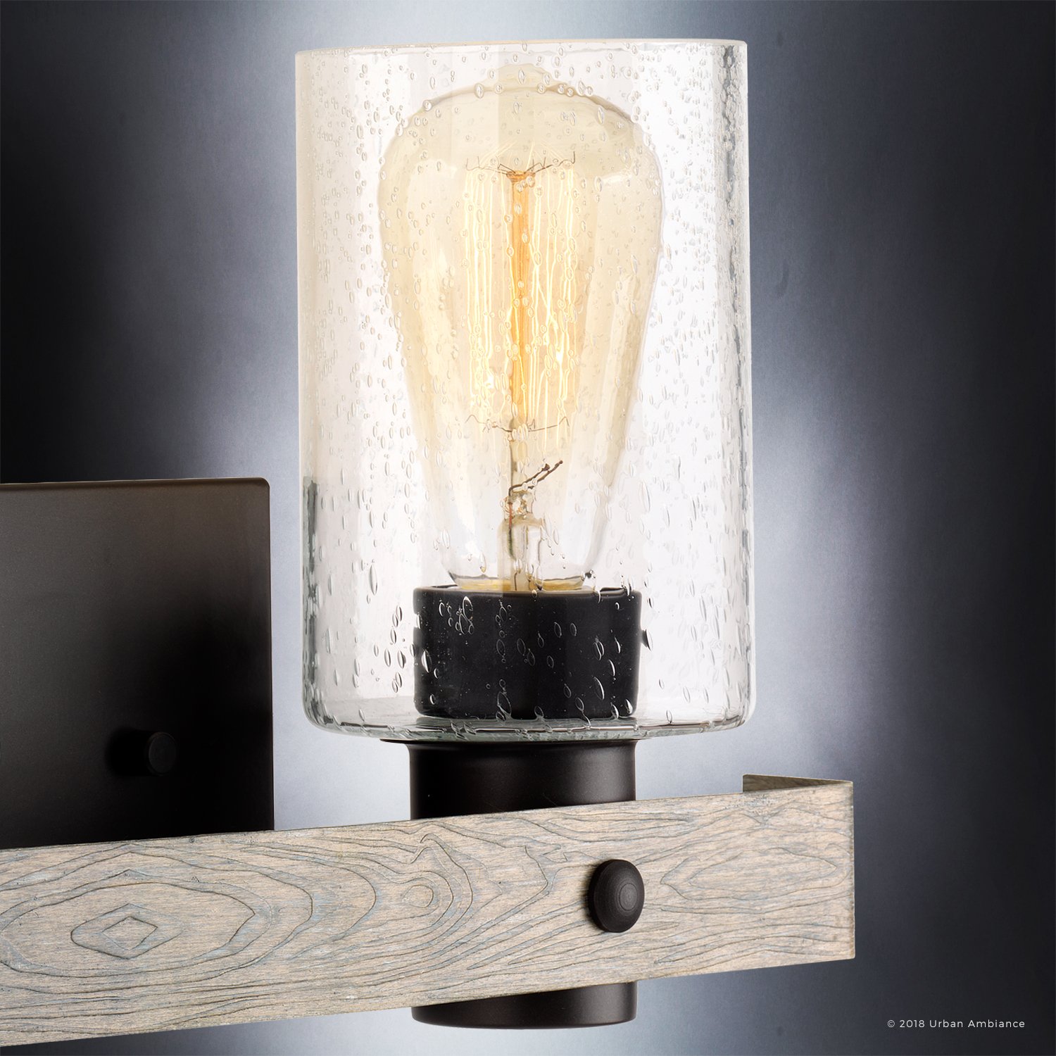 Modern Farmhouse Bathroom Vanity Light - Rustic Style with Charcoal Finish, 8.5