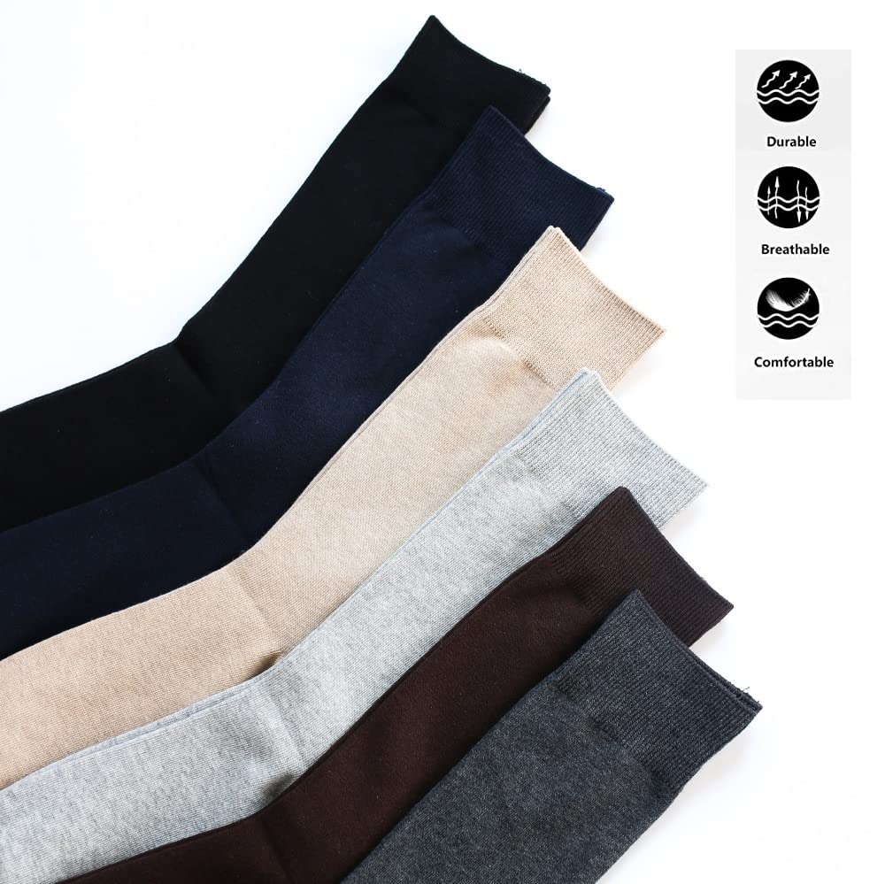 WROLEM Men's Running Socks - 5 Pack Breathable Cotton Crew Socks for Work, Dress & Athletic Performance - Perfect for Gym, Office & Daily Wear