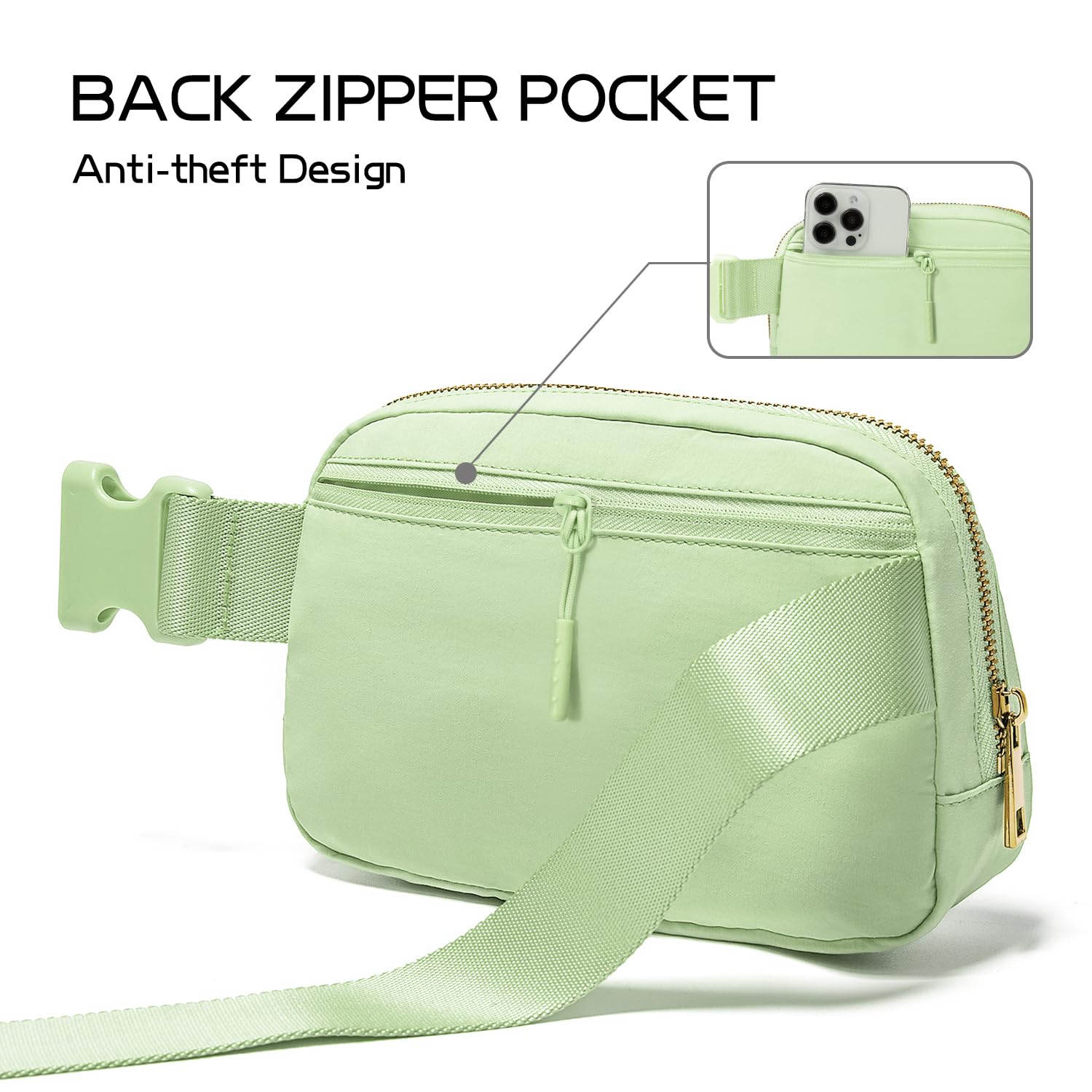Personalized Initial Letter Fanny Pack for Girls - Cute Crossbody Belt Bag for 8-12 Year Olds | Trendy Light Green Gift for Teen Girls & Women | Perfect for School, Travel & Birthday Presents