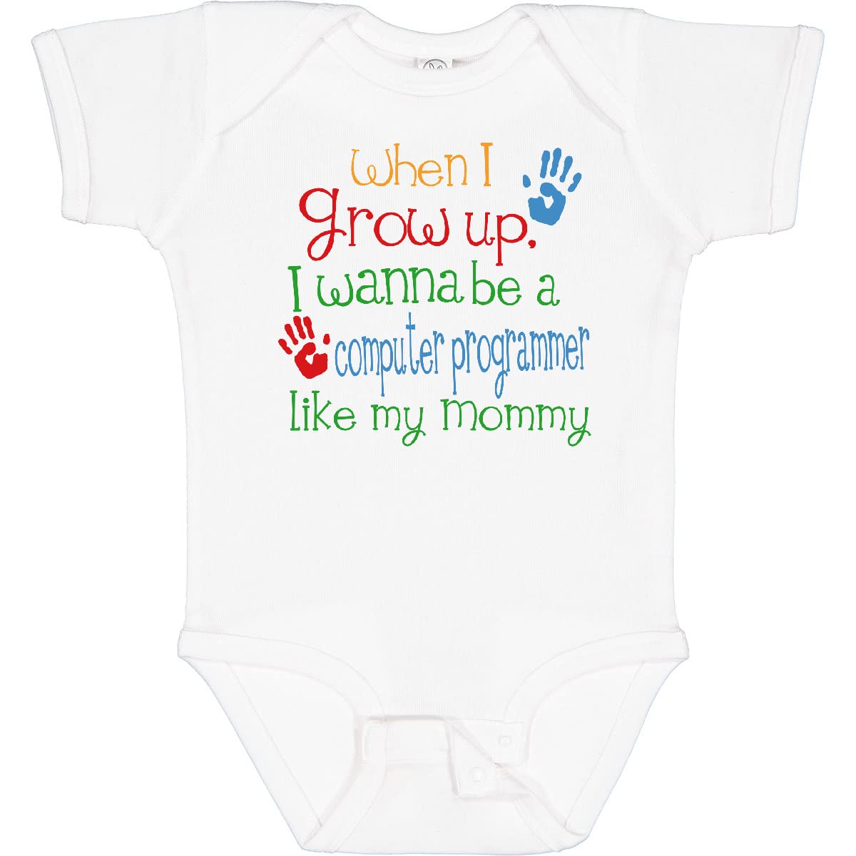 Inktastic Funny Computer Programmer Like Mommy Baby Bodysuit - Cute Unisex Infant Onesie for Tech-Loving Parents - Perfect for Coding Events, Family Photos & Geeky Gift Ideas